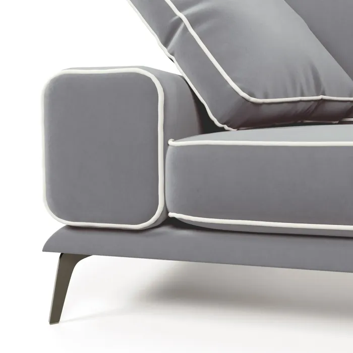 Солнечное побережье Диван прямой, галечный серый