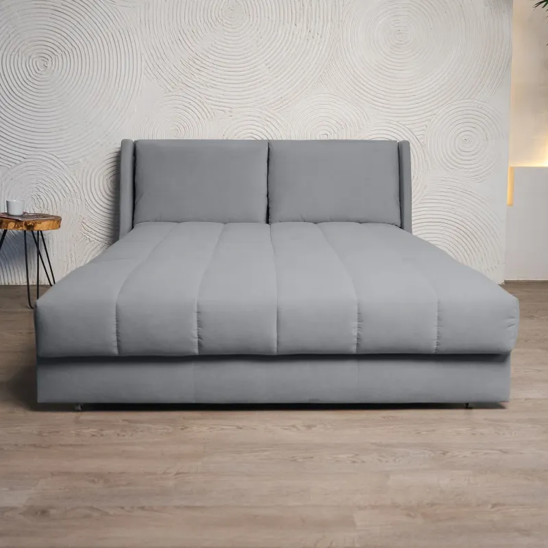 ГАРМОНИЯ СНА Кровать-диван прямой светло-серый, 160, ППУ