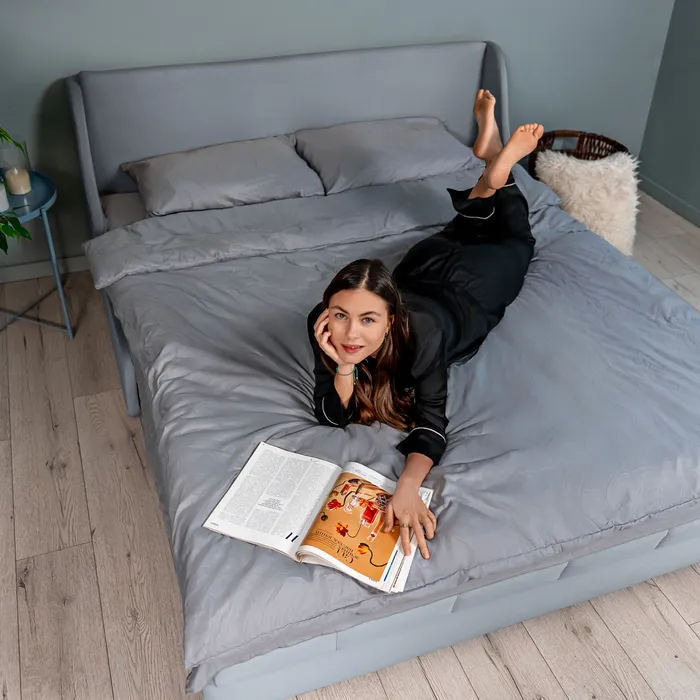 ТОКИО Складная кровать светло-серая, 160 ППУ