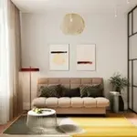 ЮТА Диван прямой коричневый ППУ, с черными ножками