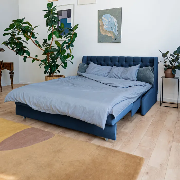 РИЧМОНД Складная кровать темно-синяя, 145