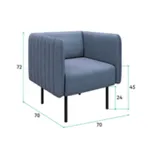 РИО Кресло тканевое синее