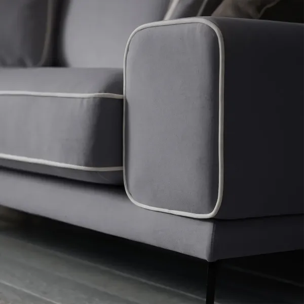 Солнечное побережье Диван угловой, галечный серый