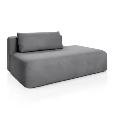 НОВЫЕ ЭМОЦИИ МИНИ Диван прямой, серый, банкетка справа