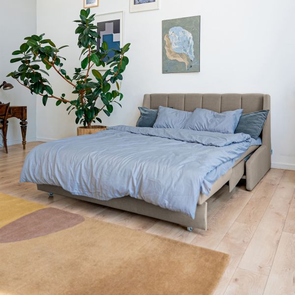 ВЕНЕЦИЯ Складная кровать серо-бежевая, 160