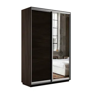Медиум Шкаф-купе двухдверный с зеркалом, 160х220, Коричневый