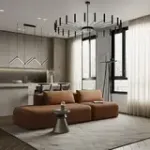 НОВЫЕ ЭМОЦИИ Диван прямой, терракотовый, банкетка слева