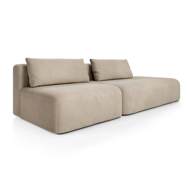 НОВЫЕ ЭМОЦИИ Диван прямой, латте, банкетка справа