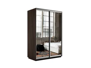 Экспенс Шкаф-купе двухдверный с зеркалом, 160х240х60, Коричневый