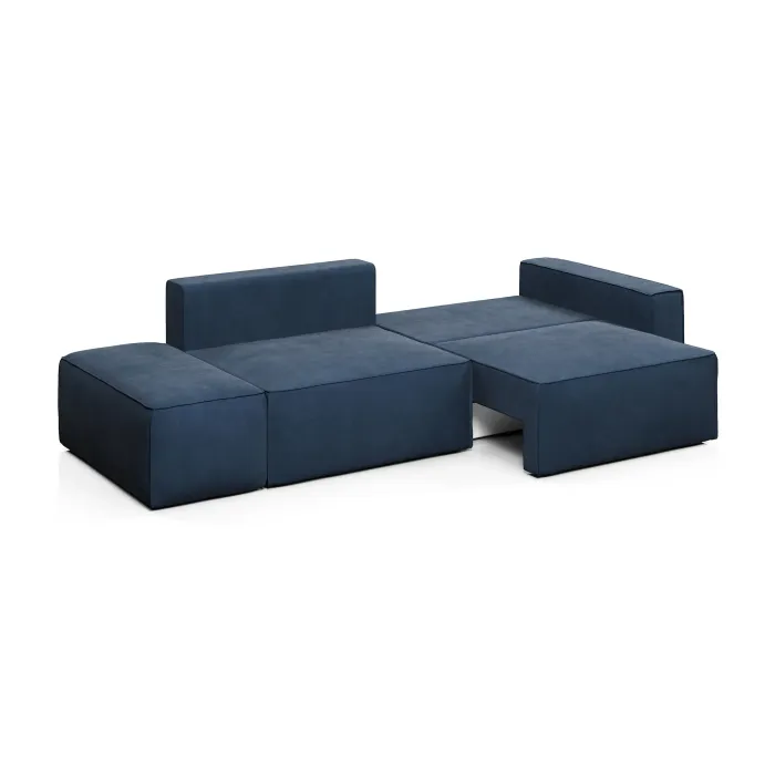 КОРСО Диван прямой с банкеткой, темно-синий