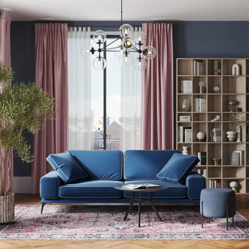 Солнечное побережье Диван прямой, сапфировый