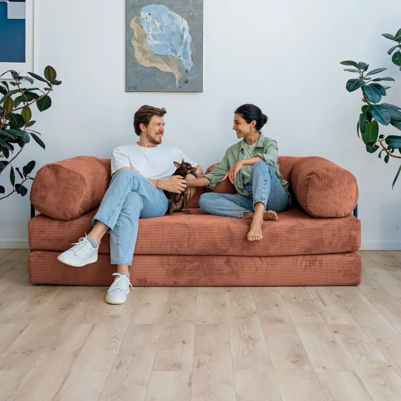 ПОЛЕЗНАЯ ПРИВЫЧКА Диван прямой, терракотовый