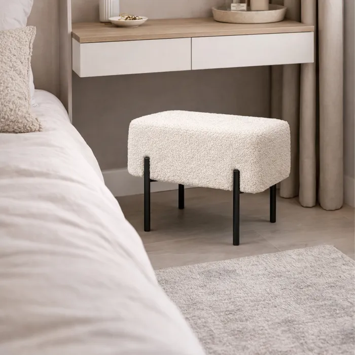 Маленькая радость Пуф прямоугольный на ножках, белый