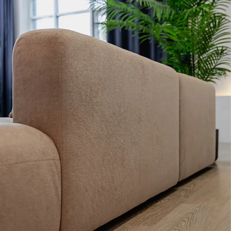 НОВЫЕ ЭМОЦИИ Диван прямой, латте, банкетка справа