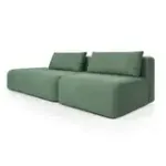 НОВЫЕ ЭМОЦИИ Диван прямой, темно-зеленый, банкетка слева