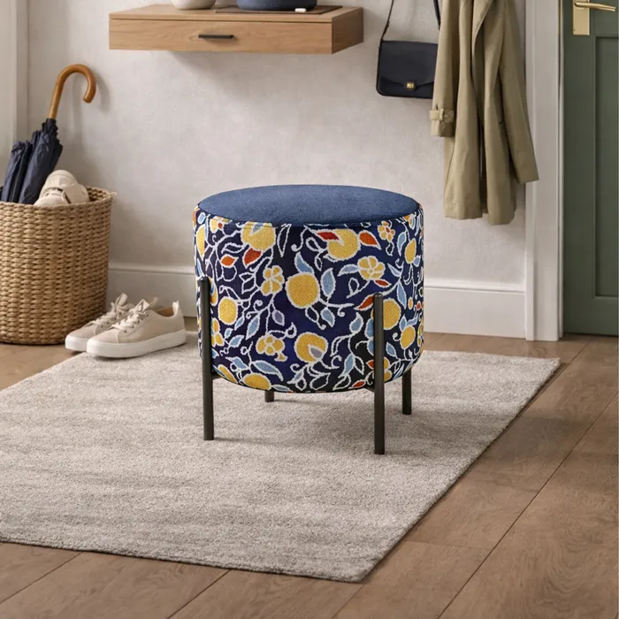 Маленькая радость Пуф круглый на ножках, синий Fiori