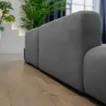 НОВЫЕ ЭМОЦИИ Диван прямой, серый, банкетка слева