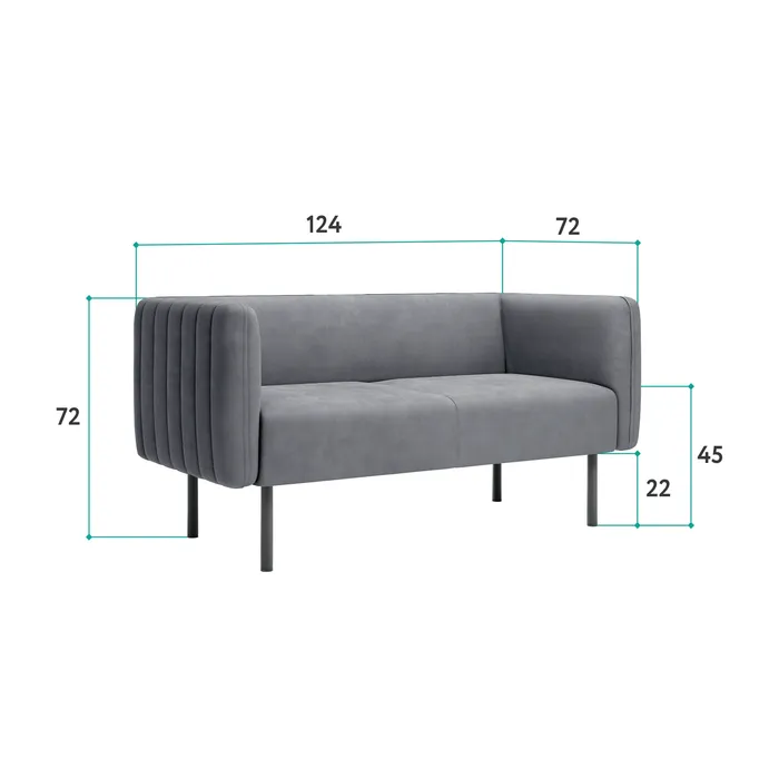 РИО Диван прямой светло-серый