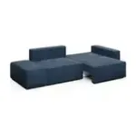 КОРСО Диван прямой с банкеткой, темно-синий