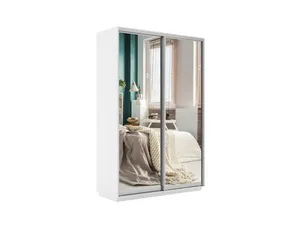 Экспенс Шкаф-купе двухдверный с зеркалом, 120х220х60, Белый