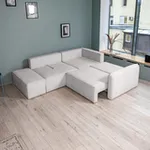 ПОРТЛЕНД 2XL Диван угловой с банкеткой светло-серый, букле