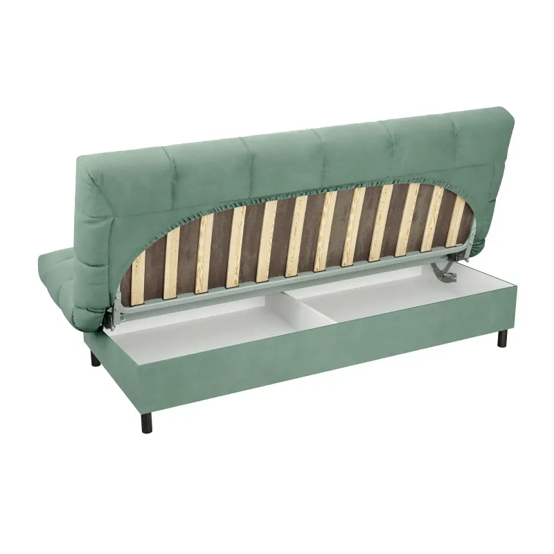ЮТА Диван прямой мятный ППУ, с черными ножками