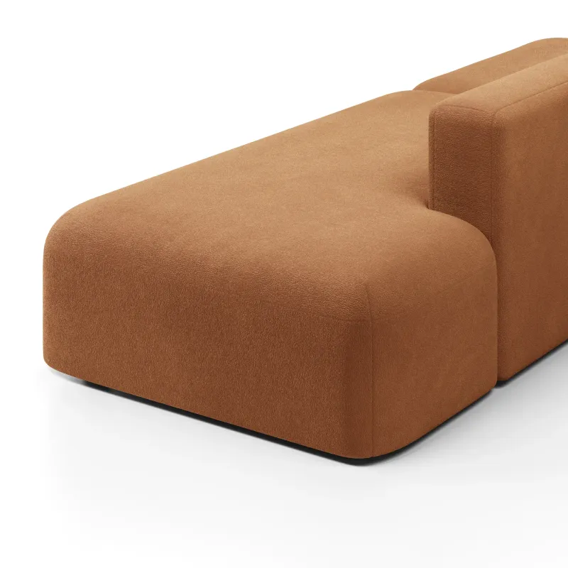 НОВЫЕ ЭМОЦИИ Диван прямой, терракотовый, банкетка справа