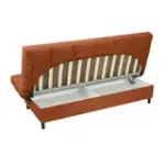 ЮТА Диван прямой терракотовый ППУ, с черными ножками