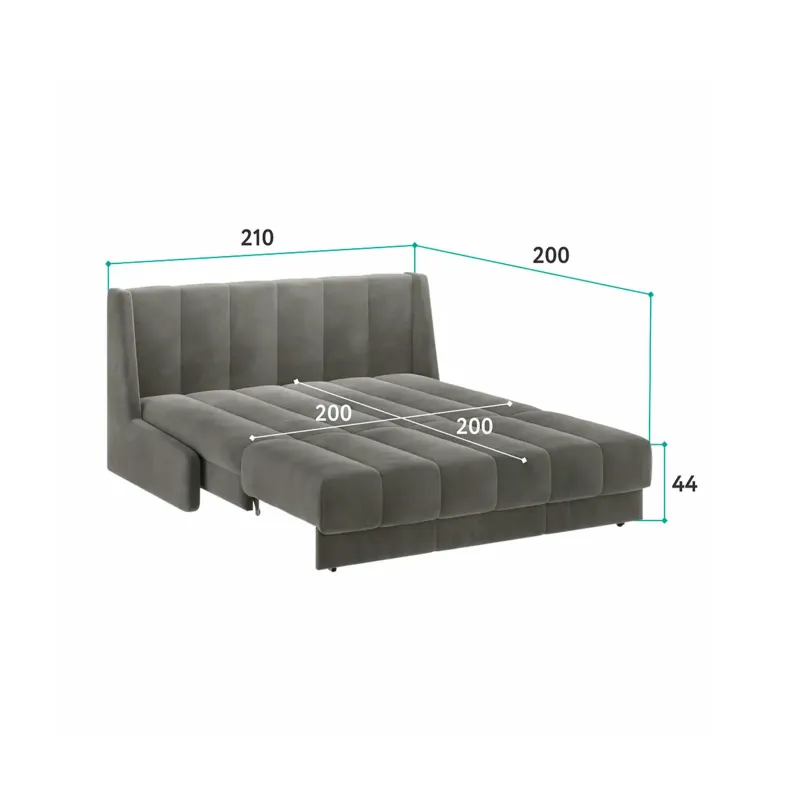 ВЕНЕЦИЯ Складная кровать светло-серая, 200