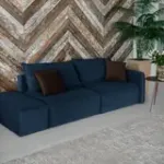 ПОРТЛЕНД Диван прямой с банкеткой синий