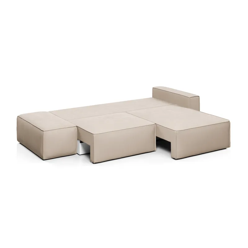 КОРСО Диван угловой с банкеткой, бежевый