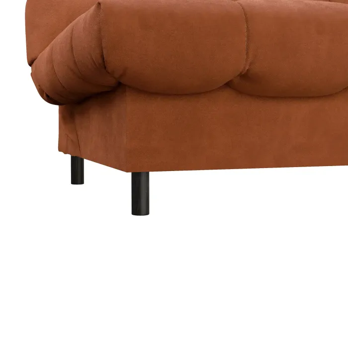 ЮТА Диван прямой терракотовый ППУ, с черными ножками