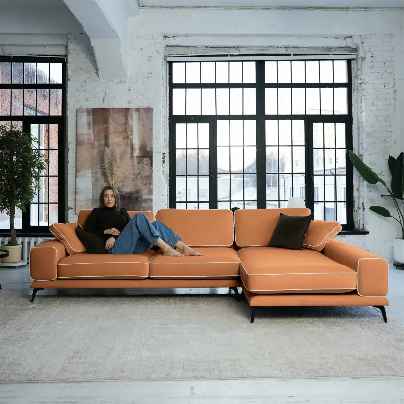 Солнечное побережье Диван угловой, персиковый Солнечное побережье Диван угловой, персиковый