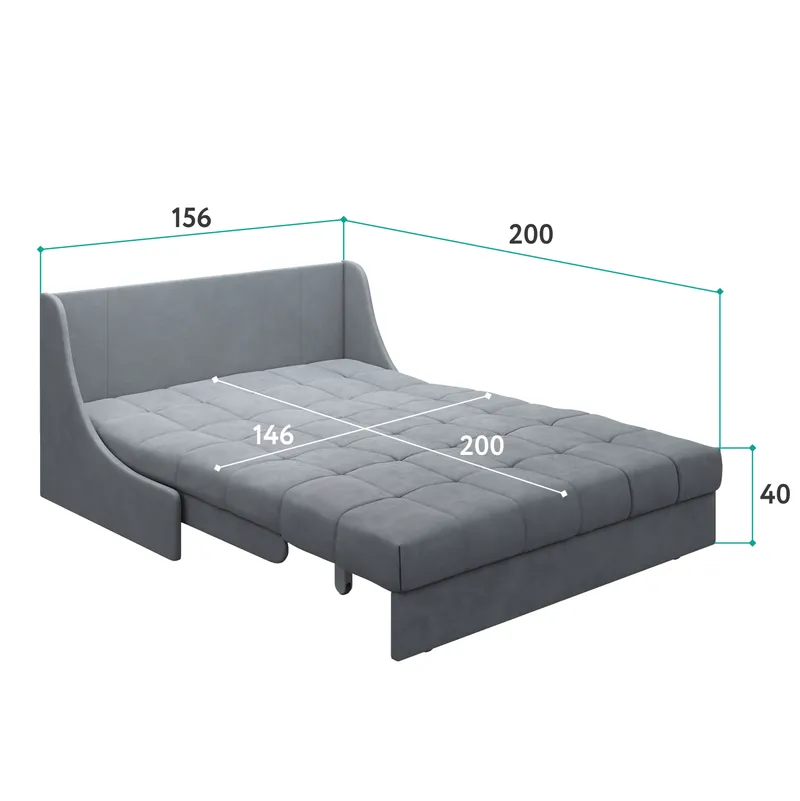 ТОКИО Складная кровать светло-серая, 146 ППУ