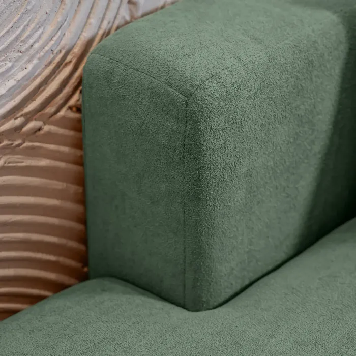 НОВЫЕ ЭМОЦИИ Диван прямой, темно-зеленый, банкетка слева