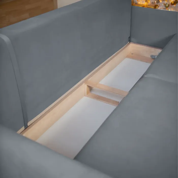 СКАНДИ Диван тканевый прямой светло-серый