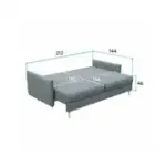 СКАНДИ Диван тканевый прямой синий