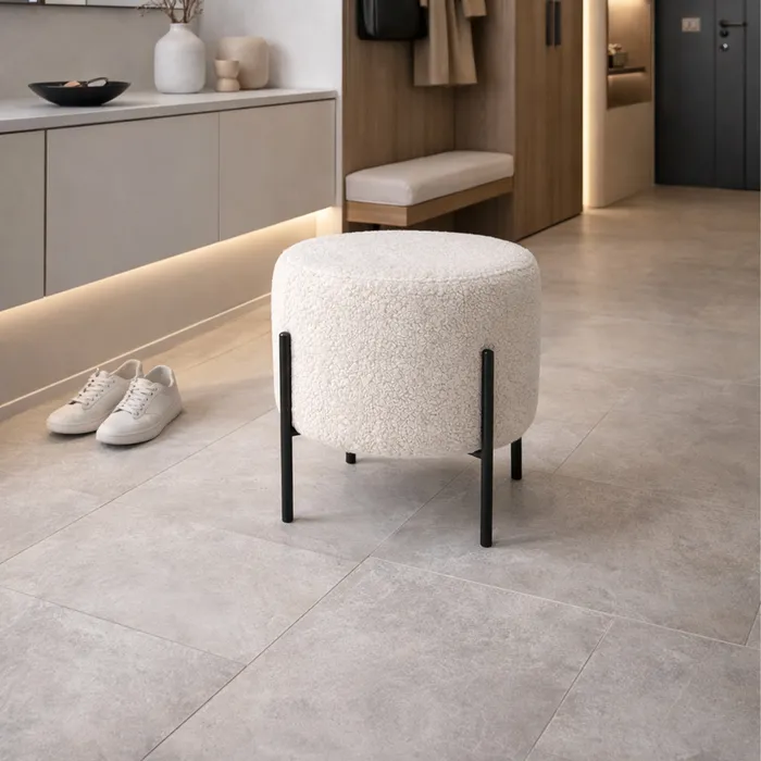 Маленькая радость Пуф круглый на ножках, белый