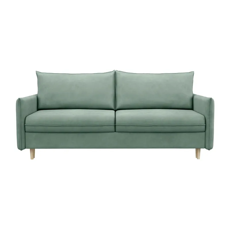 СКАНДИ Диван тканевый прямой мятный