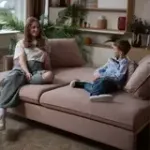 СКАНДИ Диван тканевый прямой розовый