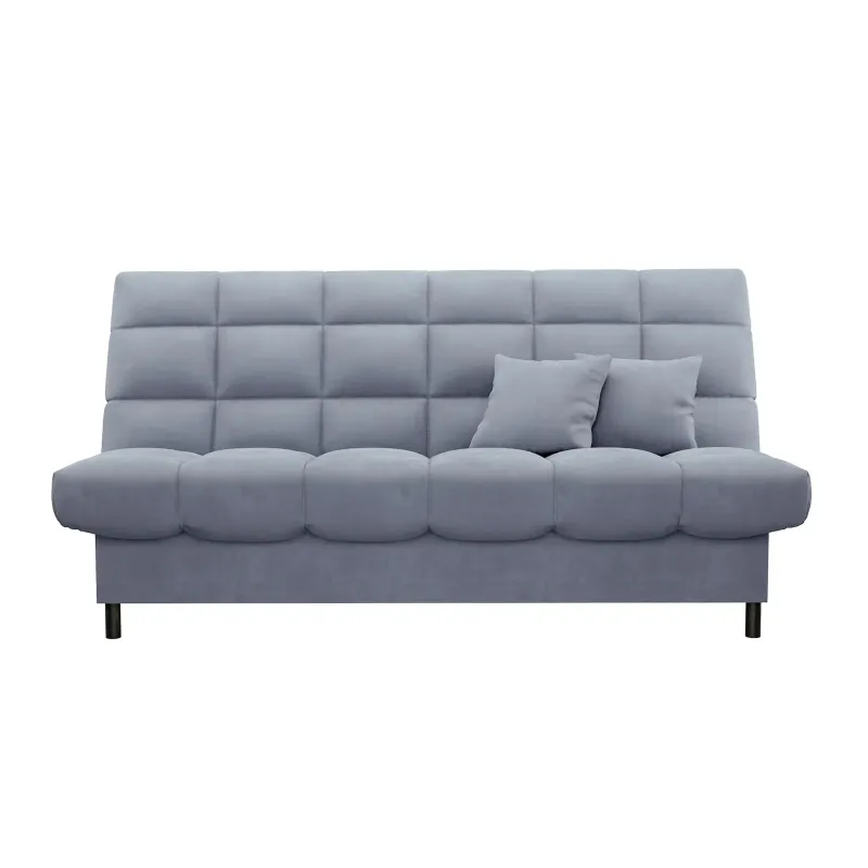 ЮТА Диван прямой серый ППУ, с черными ножками