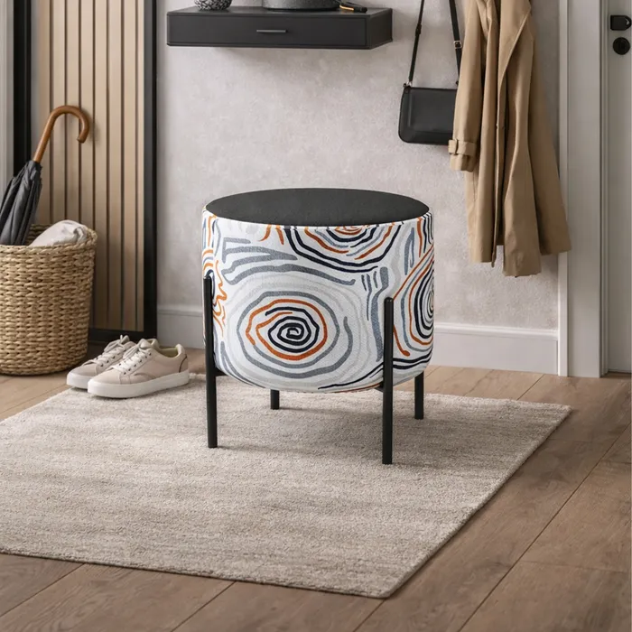 Маленькая радость Пуф круглый на ножках, серый Kobayasi