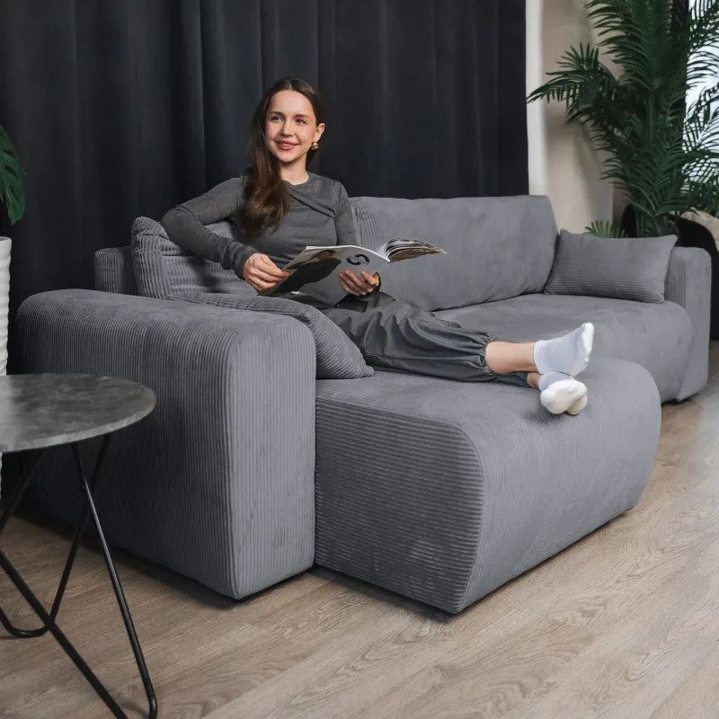 ДОЛГОЖДАННЫЙ ОТПУСК Диван угловой, серый ДОЛГОЖДАННЫЙ ОТПУСК Диван угловой, серый