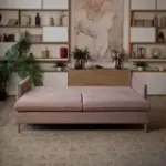 СКАНДИ Диван тканевый прямой розовый