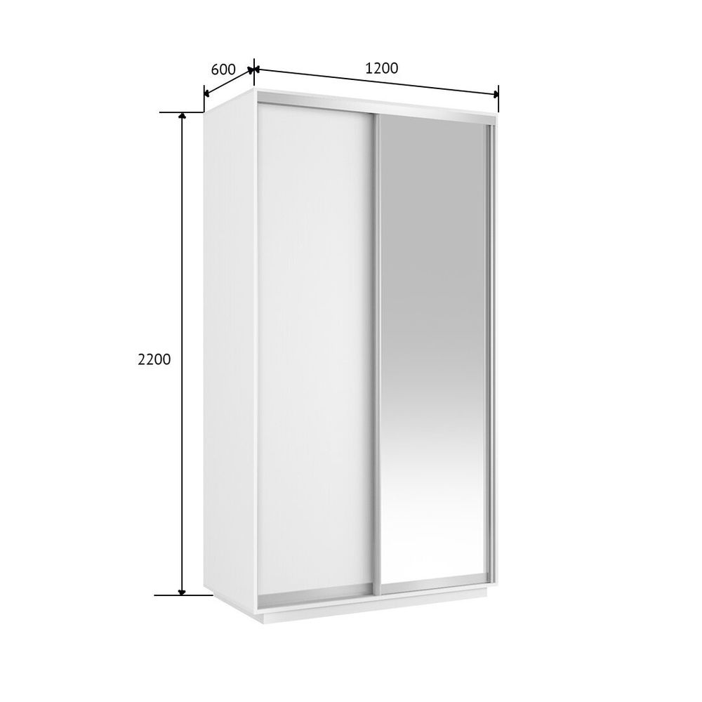 Шкаф-купе хит 120х60х220 см мебельная компания е1