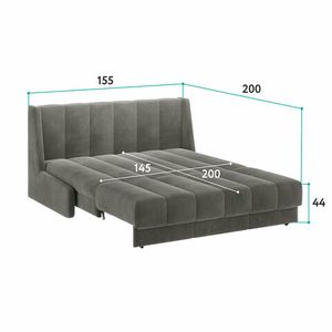 ВЕНЕЦИЯ Кровать-диван прямой серый, 140