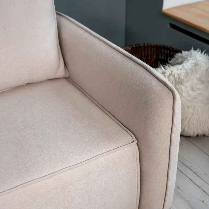 ПОРТЛЕНД Диван угловой с банкеткой светло-бежевый, букле