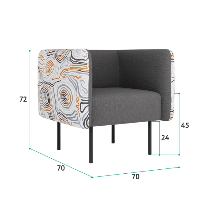 РИО Кресло серое Kobayasi