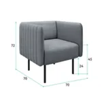 РИО Кресло тканевое светло-серое