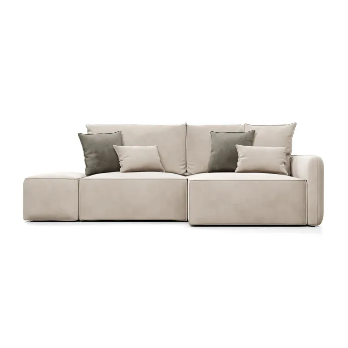 ПОРТЛЕНД Диван угловой с банкеткой светло-бежевый